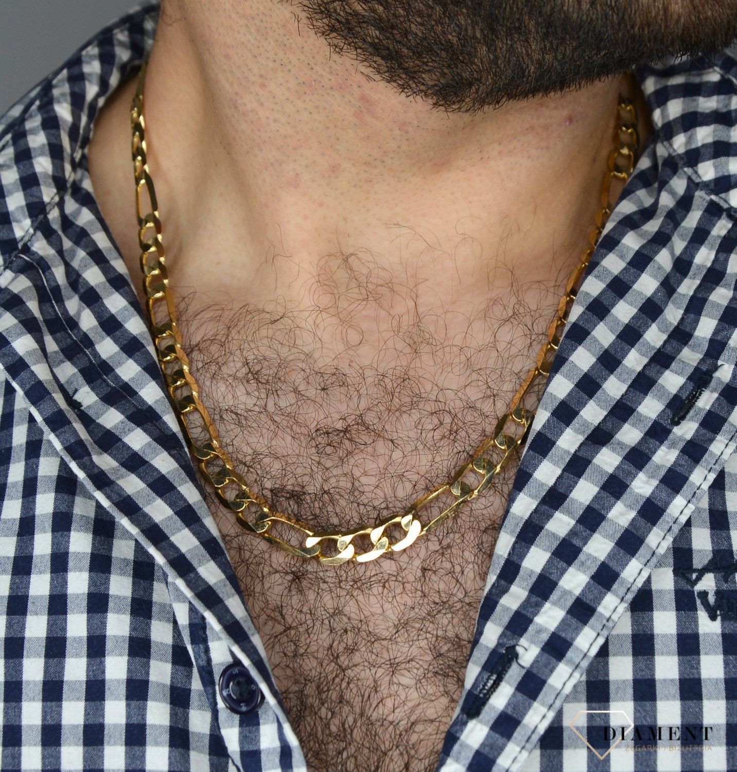 Złoty łańcuszek 585 Figaro 8 mm DIA-LAN-1139-585 8mm ✅ Złoty łańcuszek o splocie figaro ✅.jpg